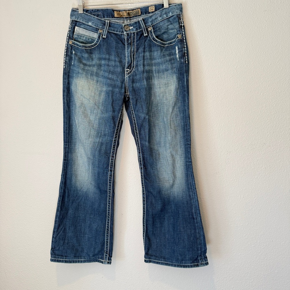 BKE carter Bootcut Jeans Medium Wash Contrast Stitch Denim Size 32